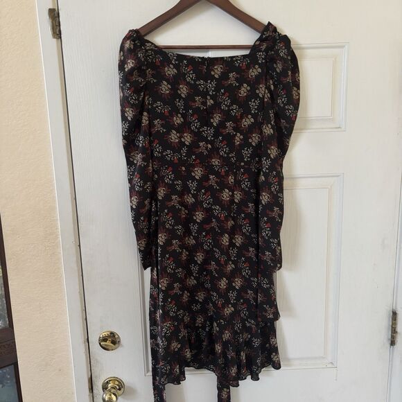 Nasty Gal Y2K Plunging V Neck Whimsigoth Floral Midi Dress Size 2 Romantic Party - Picture 9 of 12